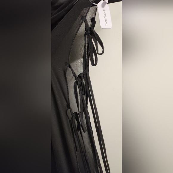 CAPE CLIQUE Printed Mesh Lace-up Maxi Skirt - Picture 4 of 5